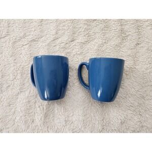 Corelle Stoneware Coffee Mug Cup Medium Blue Set Of 2